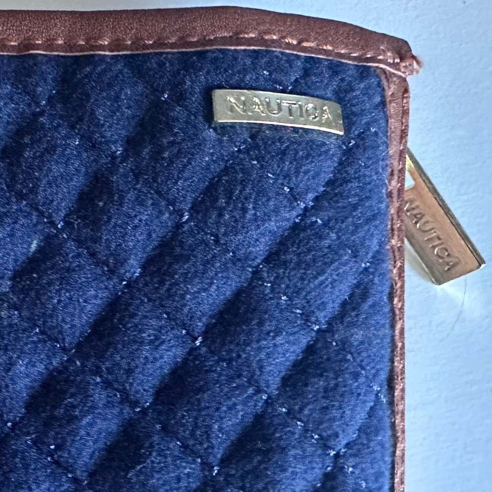 NWOT Nautica Navy and Brown Quilted Knee-High Boots - Picture 9 of 9